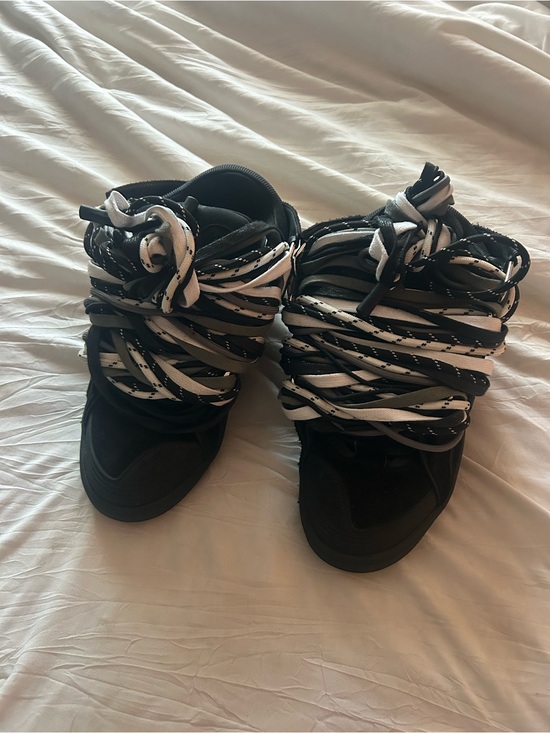 Lanvin Other - Lanvin Black and White Wrapped Lace High-Top Sneakers